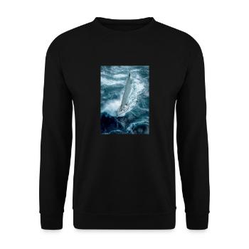 Fearless Voyage in Turbulent Waters - Unisex Sweatshirt - black - Front - Alina (178cm) & Michal (187cm)
