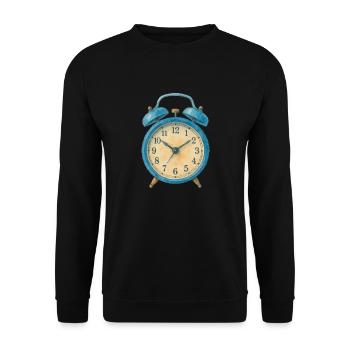 wecker uhr aquarell - Unisex Pullover - Schwarz - Vorne - Alina (178cm) & Michal (187cm)