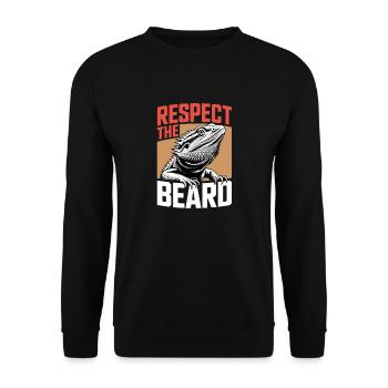 Respect the Beard! Bearded Dragon Reptile Terraristics - Unisex Sweatshirt - black - Front - Alina (178cm) & Michal (187cm)