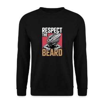 Respect the Beard! Bearded Dragon Reptile Terraristics - Unisex Sweatshirt - black - Front - Alina (178cm) & Michal (187cm)