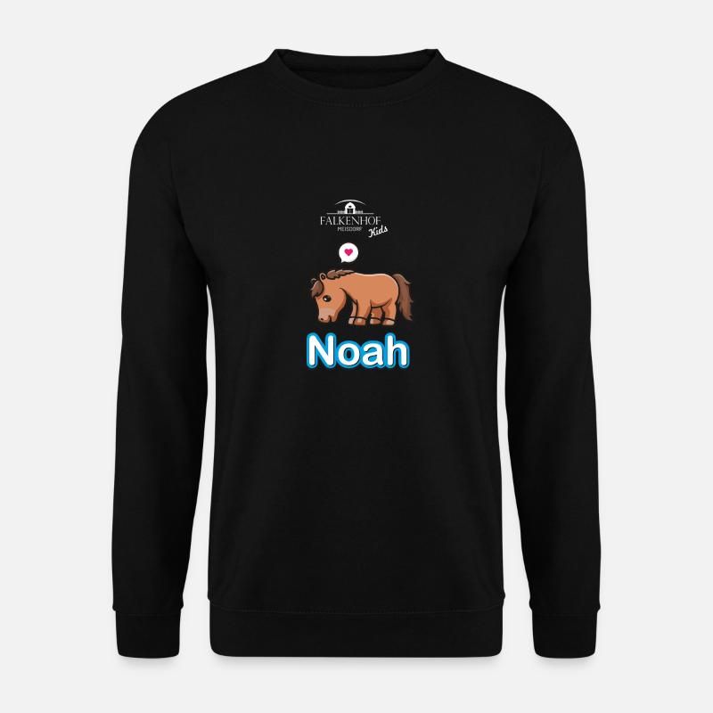 Falkenhof Noah Comic Pferd - Unisex Pullover - Schwarz