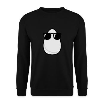 Cool Egg head / Cool Eierkopf (3c) - Unisex Sweatshirt - black - Front - Alina (178cm) & Michal (187cm)
