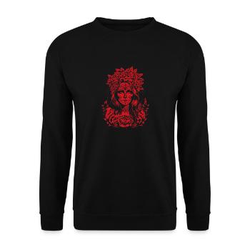Dia de los Muertos Halloween Mexiko Kostüm Frau - Unisex Pullover - Schwarz - Vorne - Alina (178cm) & Michal (187cm)