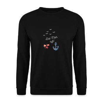 Das Meer ruft - Unisex Pullover - Schwarz - Vorne - Alina (178cm) & Michal (187cm)