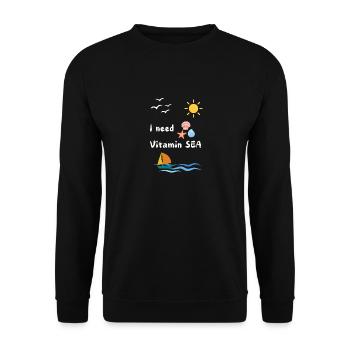 I need Vitamin SEA - Unisex Pullover - Schwarz - Vorne - Alina (178cm) & Michal (187cm)
