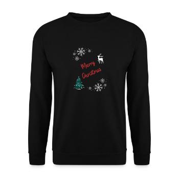 Merry Christmas - Unisex Pullover - Schwarz - Vorne - Alina (178cm) & Michal (187cm)