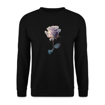 Colorful Rose In Watercolor - Unisex Sweatshirt - black - Front - Alina (178cm) & Michal (187cm)