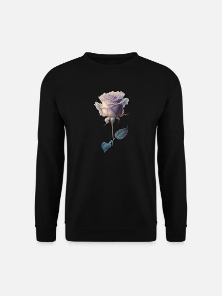 Bunte Rose in Aquarell - Unisex Pullover - Schwarz