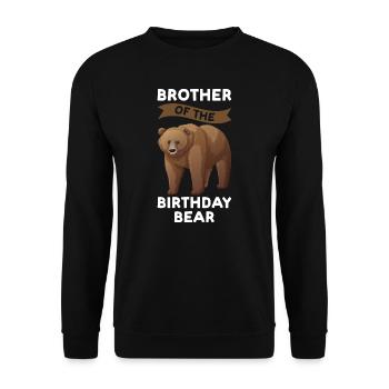 Geburtstag Bruder Geburtstag Bär Geschenk - Unisex Pullover - Schwarz - Vorne - Alina (178cm) & Michal (187cm)