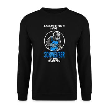 Schweißer Beruf Schweißen Geschenk - Unisex Pullover - Schwarz - Vorne - Alina (178cm) & Michal (187cm)