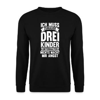 3 Kinder Familie Mama von 3 Kindern Geschenk - Unisex Pullover - Schwarz - Vorne - Alina (178cm) & Michal (187cm)