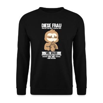 Abschied Kollegin Abschiedsparty Geschenk - Unisex Pullover - Schwarz - Vorne - Alina (178cm) & Michal (187cm)