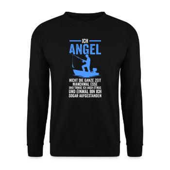 Angeln Fische Fischen Geschenk - Unisex Pullover - Schwarz - Vorne - Alina (178cm) & Michal (187cm)