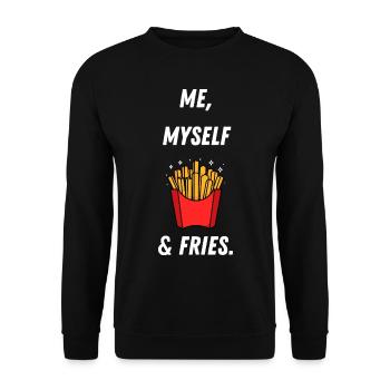 Me myself and Fries - Unisex Sweatshirt - black - Front - Alina (178cm) & Michal (187cm)