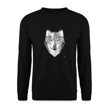 AD Geometric Wolf - Unisex Pullover - Schwarz - Vorne - Alina (178cm) & Michal (187cm)