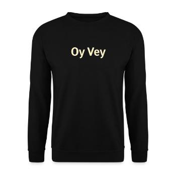 Oy Vey Ausruf  - Unisex Pullover - Schwarz - Vorne - Alina (178cm) & Michal (187cm)