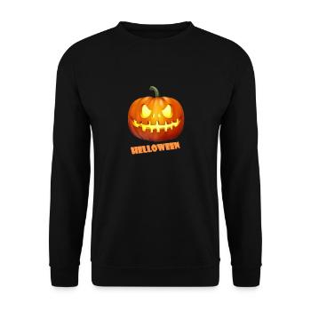 Helloween Pumpkin - Unisex Sweatshirt - black - Front - Alina (178cm) & Michal (187cm)