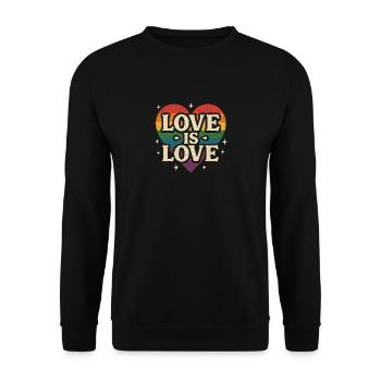 Love is Love - Unisex Pullover - Schwarz - Vorne - Alina (178cm) & Michal (187cm)