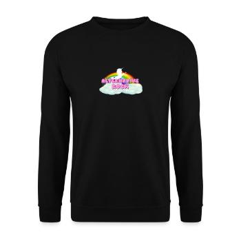 Alternative Rock Rainbow Unicorn - Unisex Sweatshirt - black - Front - Alina (178cm) & Michal (187cm)