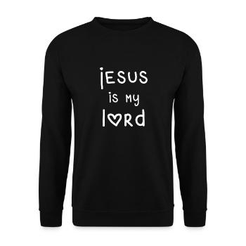 Jésus est mon seigneur - Lettrage en forme de cœur - Sweat-shirt Unisexe - noir - Devant - Alina (178cm) & Michal (187cm)