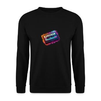 80's Night Mix retro Kassette Musik Mixtape Disco - Unisex Pullover - Schwarz - Vorne - Alina (178cm) & Michal (187cm)