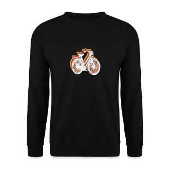 Colorful City Bike Cheerful Urban Biker - Unisex Sweatshirt - black - Front - Alina (178cm) & Michal (187cm)