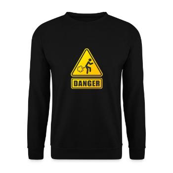 Fart Danger - Unisex Sweatshirt - black - Front - Alina (178cm) & Michal (187cm)