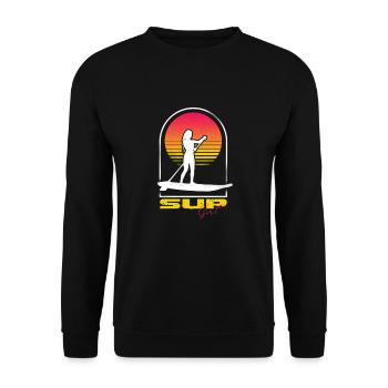 SUP board paddleboarding paddel supboard Stand Up - Unisex Pullover - Schwarz - Vorne - Alina (178cm) & Michal (187cm)