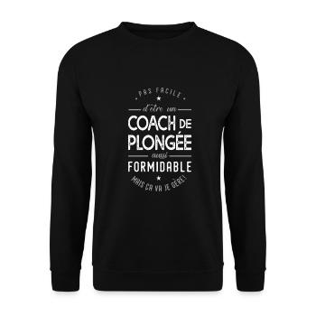 coach Plongée formidable cadeau sport plongée - Sweat-shirt Unisexe - noir - Devant - Alina (178cm) & Michal (187cm)