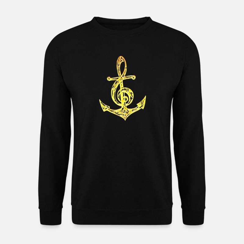 Anker Notenschlüssel Noten Musik Meer Segeln Chor - Unisex Pullover - Schwarz