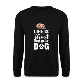 Dog - Unisex Sweatshirt - black - Front - Alina (178cm) & Michal (187cm)