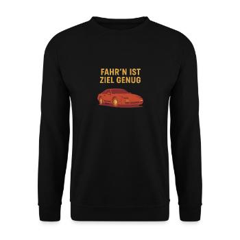 Fahr‘n ist Ziel genug - Unisex Pullover - Schwarz - Vorne - Alina (178cm) & Michal (187cm)