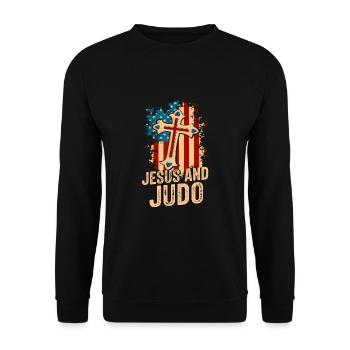 Jésus et le judo - Sweat-shirt Unisexe - noir - Devant - Alina (178cm) & Michal (187cm)