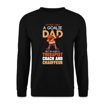 Eishockey-Torwart Papa - Unisex Pullover - Schwarz - Vorne - Alina (178cm) & Michal (187cm)