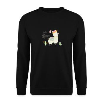 Bonjour alpaga - Sweat-shirt Unisexe - noir - Devant - Alina (178cm) & Michal (187cm)