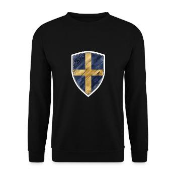 SCHWEDEN FLAGGE FAHNE - Unisex Pullover - Schwarz - Vorne - Alina (178cm) & Michal (187cm)