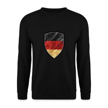 DEUTSCHLAND FLAGGE FAHNE - Unisex Pullover - Schwarz - Vorne - Alina (178cm) & Michal (187cm)