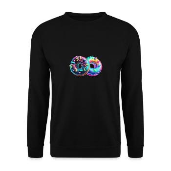 MORE DONUTS - DONUTS - Unisex Sweatshirt - black - Front - Alina (178cm) & Michal (187cm)