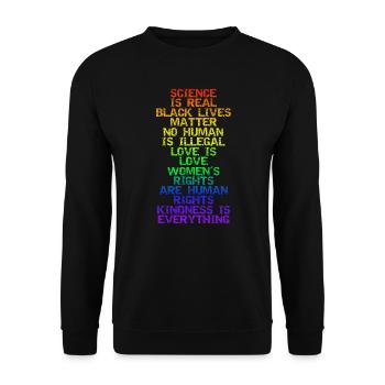LA SCIENCE EST UNE VRAIE VIE NOIRE COMPTE LGBT PRIDE BLM - Sweat-shirt Unisexe - noir - Devant - Alina (178cm) & Michal (187cm)