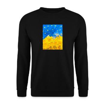Pansies. Picture of flowers. Flag of Ukraine. UA Art - Unisex Sweatshirt - black - Front - Alina (178cm) & Michal (187cm)