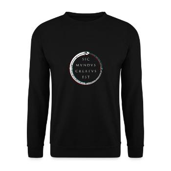 Sic mundus creatus est - Unisex Pullover - Schwarz - Vorne - Alina (178cm) & Michal (187cm)