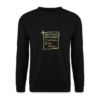 Die heutige Optionen Amir Fragen - Unisex Pullover - Schwarz - Vorne - Alina (178cm) & Michal (187cm)