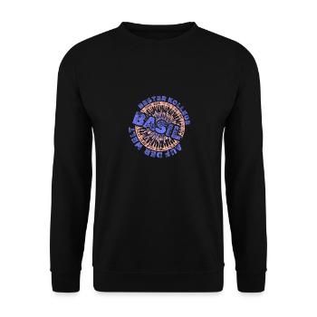 Mitarbeiter Basil - Unisex Pullover - Schwarz - Vorne - Alina (178cm) & Michal (187cm)