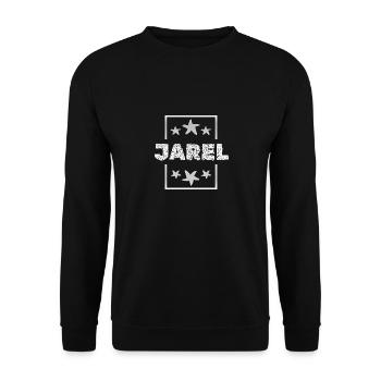 Geburtstag Jarel - Unisex Pullover - Schwarz - Vorne - Alina (178cm) & Michal (187cm)