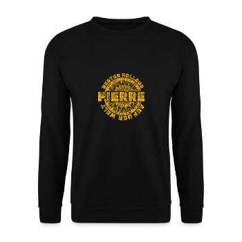 Geschenk für Pierre - Unisex Pullover - Schwarz - Vorne - Alina (178cm) & Michal (187cm)