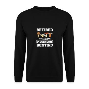 Retraité Chasse aux champignons - Sweat-shirt Unisexe - noir - Devant - Alina (178cm) & Michal (187cm)