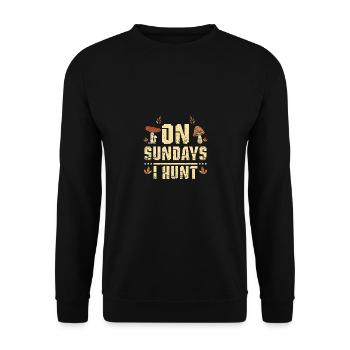 Le dimanche, je chasse les champignons - Sweat-shirt Unisexe - noir - Devant - Alina (178cm) & Michal (187cm)