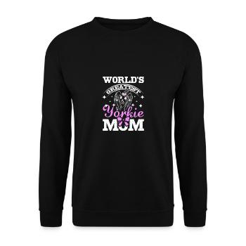 World's greatest yorkie mom - Unisex Sweatshirt - black - Front - Alina (178cm) & Michal (187cm)