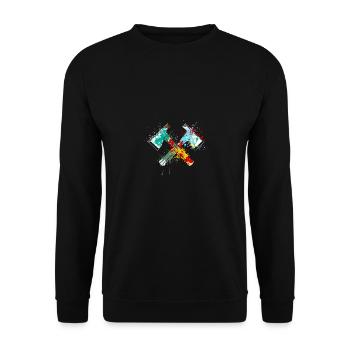 Splahs Axe Throwing Axe Throwers - Unisex Sweatshirt - black - Front - Alina (178cm) & Michal (187cm)