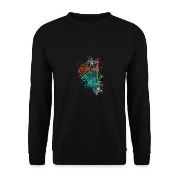 Splash Badminton shuttlecock - Unisex Sweatshirt - black - Front - Alina (178cm) & Michal (187cm)